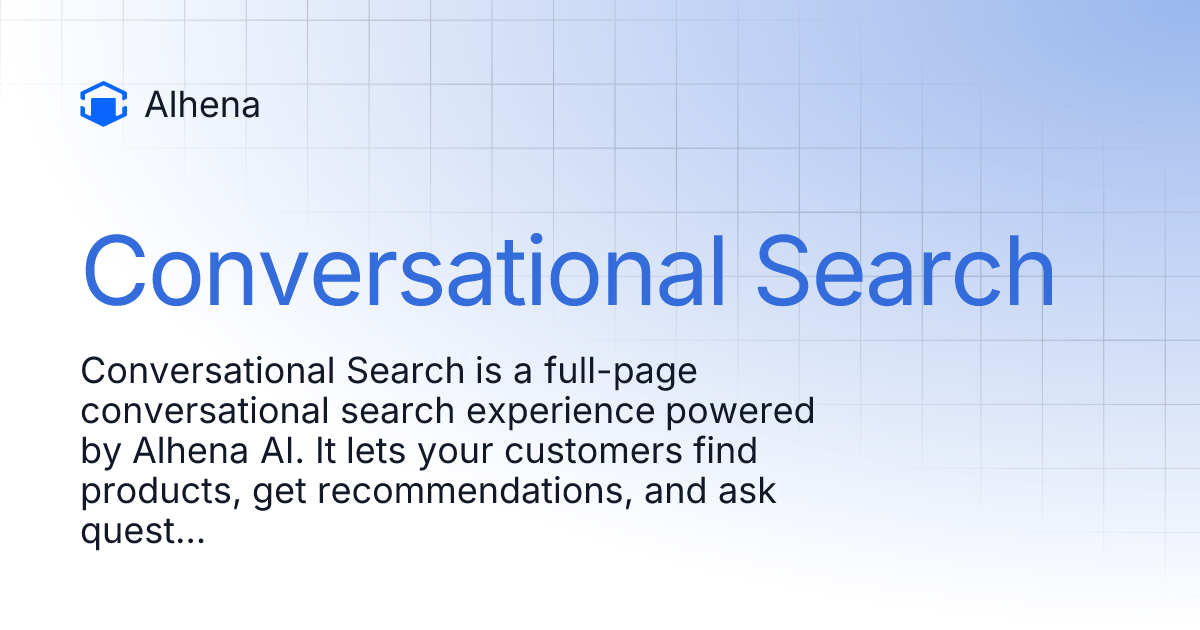 Conversational Search | Alhena